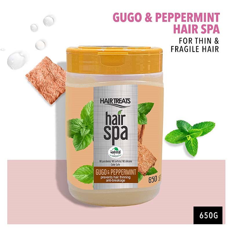Gugo-With-Peppermint.jpg Hair Treats Hair Spa Gugo with Peppermint Helps Strengthen Roots to Control Hair Fall 650g