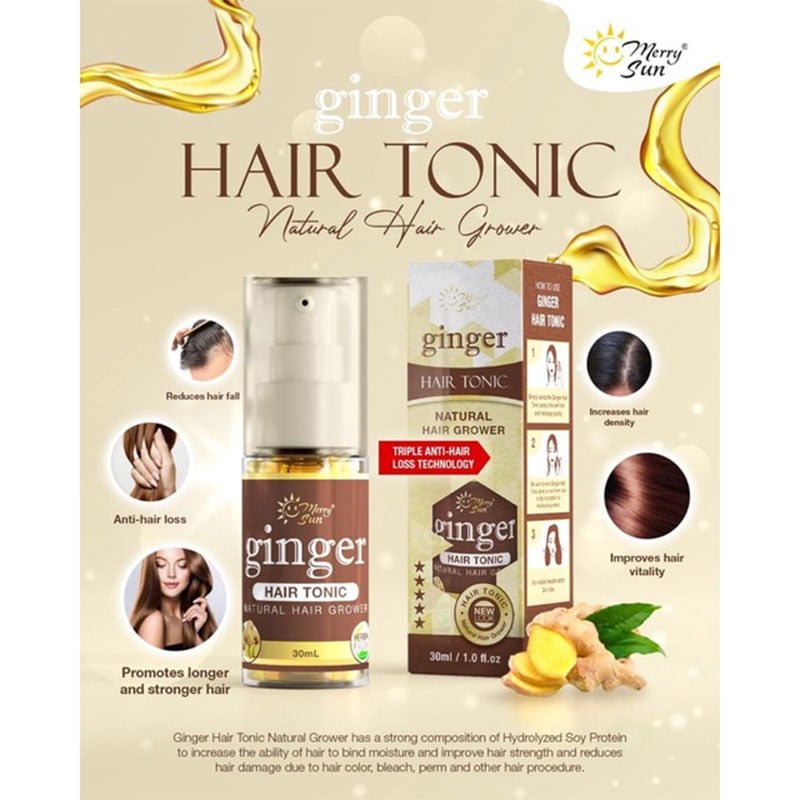 Merry Sun Ginger Hair Tonic Natural Grower Spray 30ml By Merrysun Corporation
