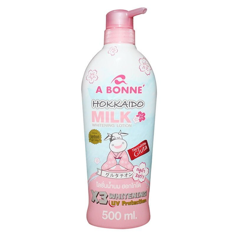 Hokkaido-Milk-1.jpg A Bonne Hokkaido Milk Whitening Lotion X3 Whitening UV Protection 500ml
