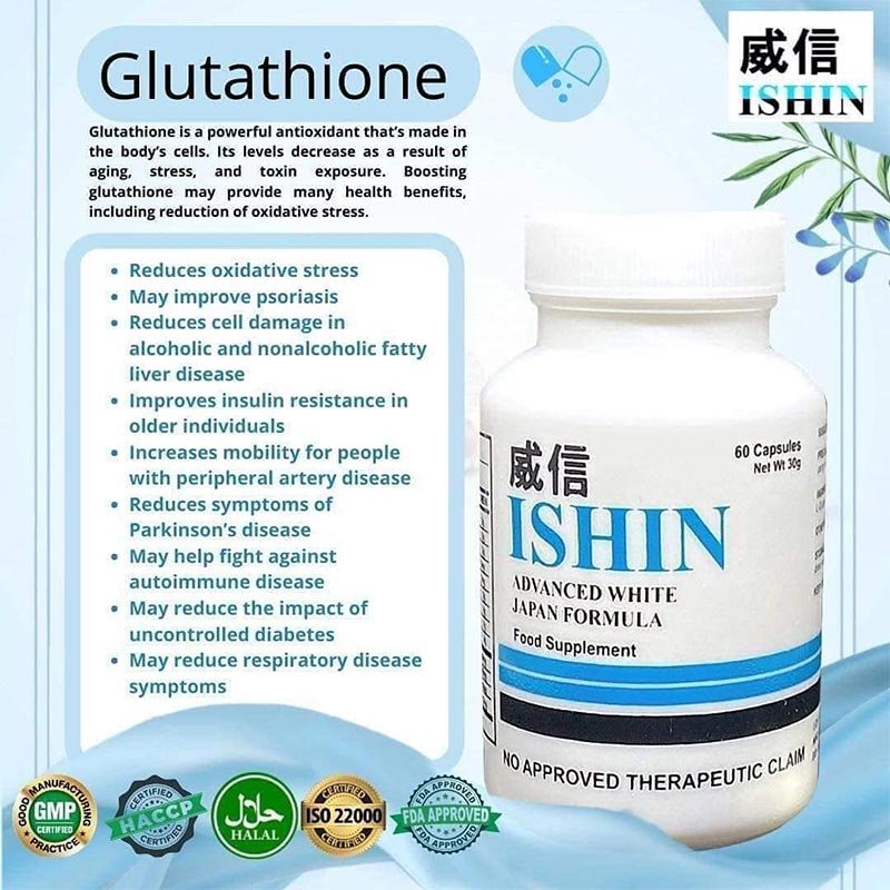 Ishin-4.jpg Ishin Advanced 10X Whitening Japan Formula with Collagen and Glutathione 60 Capsule
