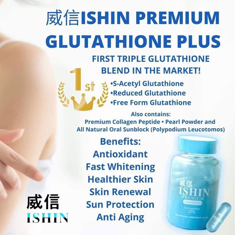 Ishin Premium Glutathione Plus Food Supplement 700mg 60 Capsules