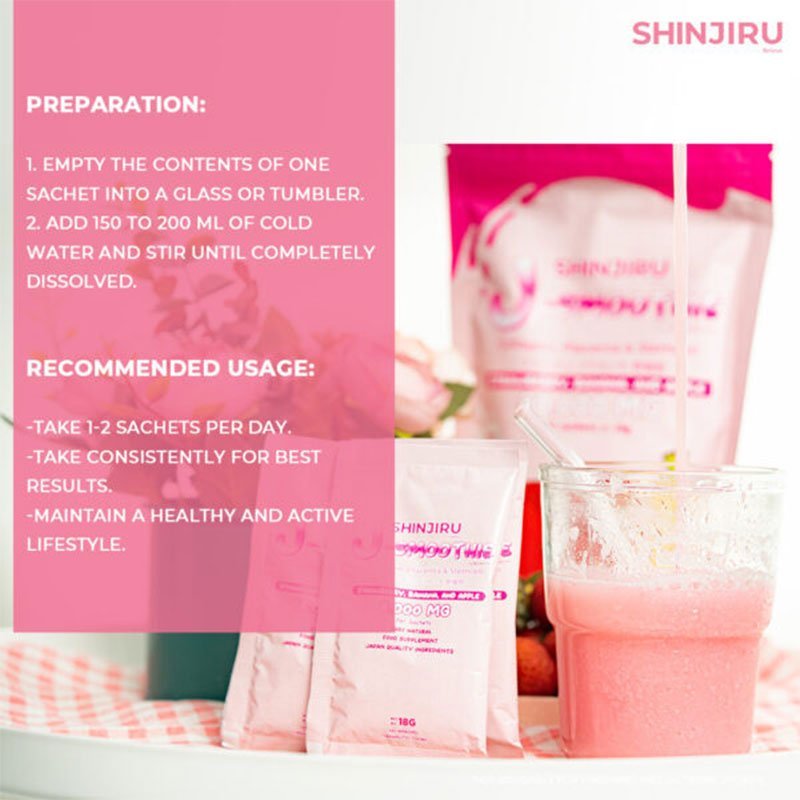 J-Smoothie-2.jpg SHINJIRU Wellness J-Smoothie Collagen, Placenta & StemCell 80,000mg 10 Sachets x 18g