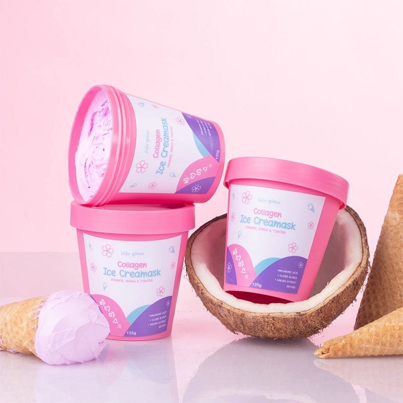Juju-Ice-Cream-Mask-1-1.jpg JUJU GLOW Collagen Ice Cream Mask, Hydrate, Renew & Tighten 135g