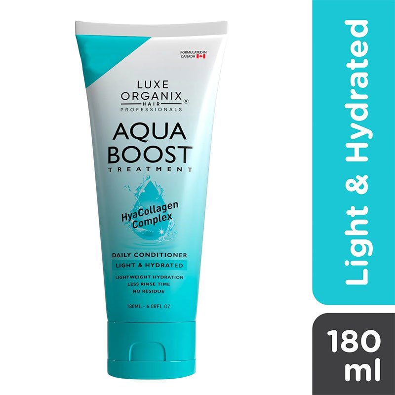 Light-Hydrated.jpg Luxe Organix Hair Professionals Aqua Boost Treatment HyaCollagen Complex Light & Hydrated Daily Conditioner 180ml