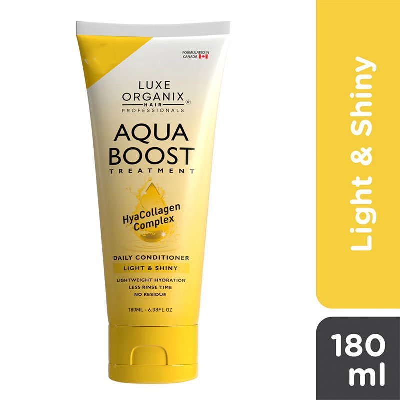 Light-Shiny-1.jpg Luxe Organix Hair Professionals Aqua Boost Treatment HyaCollagen Complex Light & Shiny Daily Conditioner 180ml