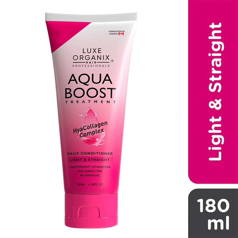 Light-Straight-1.jpg Luxe Organix Hair Professionals Aqua Boost Treatment HyaCollagen Complex Light & Straight Daily Conditioner 180ml