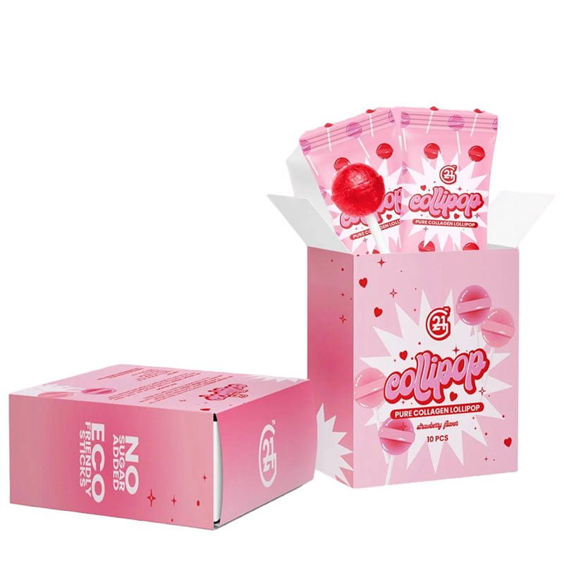 G21 50,000mg Premium Collagen Lollipop Strawbery Flavor