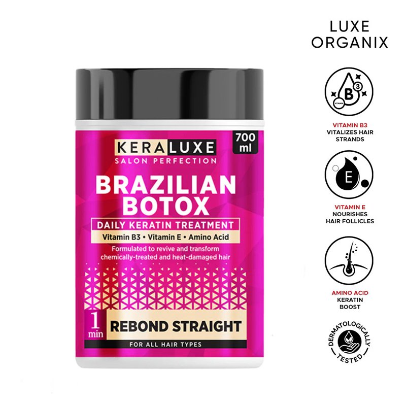 Luxe-Organix-Brazilian-Botox.jpg Luxe Organix Kera Luxe Salon Perfection Brazillian Botox Daily Keratin Treatment Rebond Straight 700ml