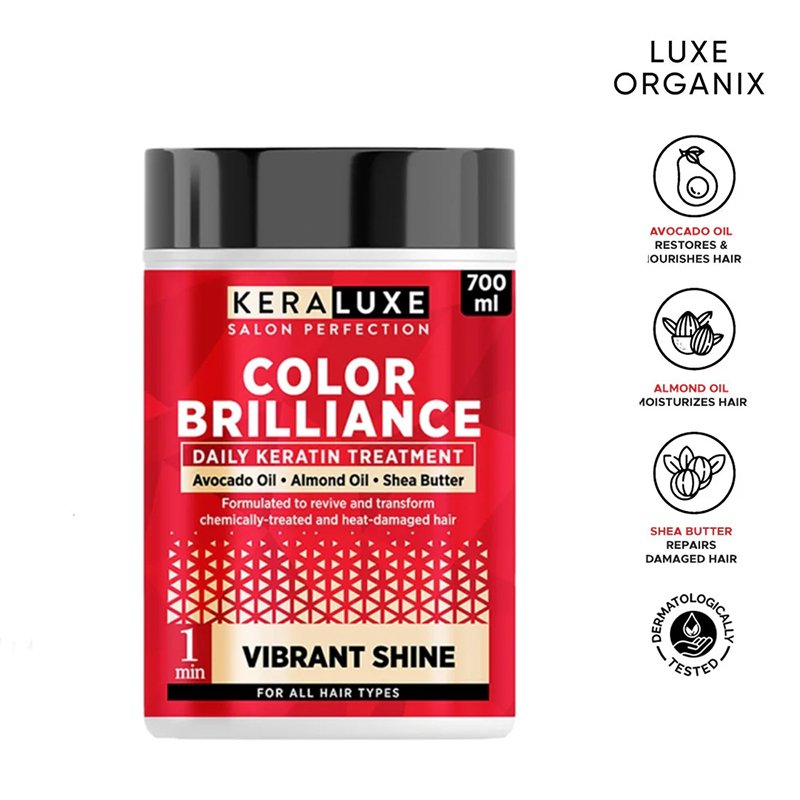 Luxe-Organix-Color-Brilliance.jpg Luxe Organix Kera Luxe Salon Perfection Color Brilliance Daily Keratin Treatment for Vibrant Shine 700ml