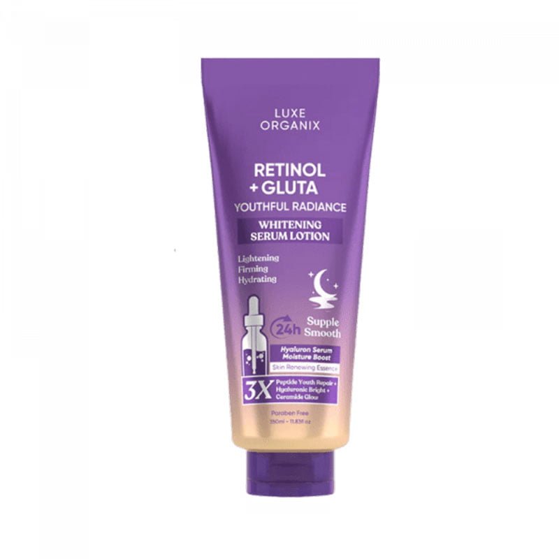 Luxe-Organix-Retinol-Gluta.jpg Luxe Organix Retinol + Gluta Youthful Radiance Whitening Serum Lotion 350ml