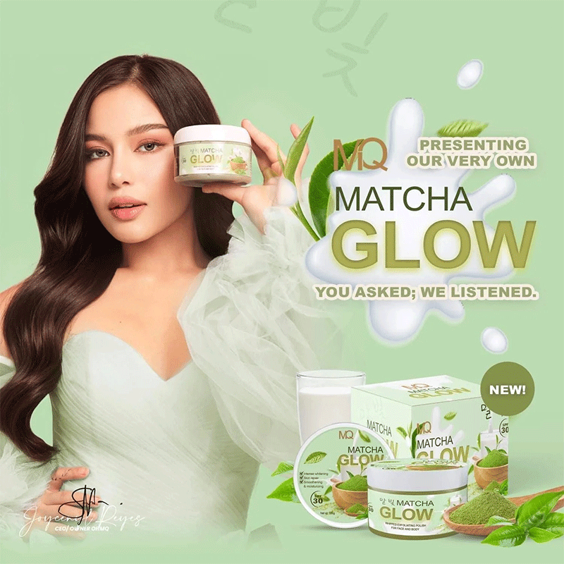 Matcha-Glow-1.gif MQ Cosmetics Matcha Glow Whipped Exfoliating Polish for Face and Body 300g.