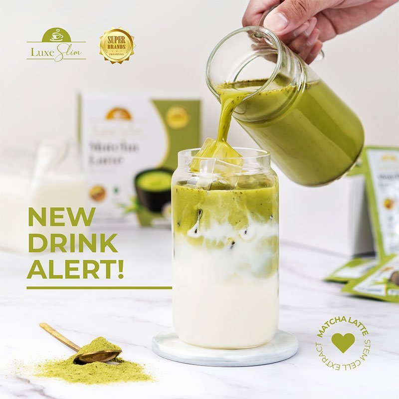 Matcha-Latte-2.jpg Luxe Slim Matcha Latte With Stem Cell Extract 10 Sachets/21g & 500g