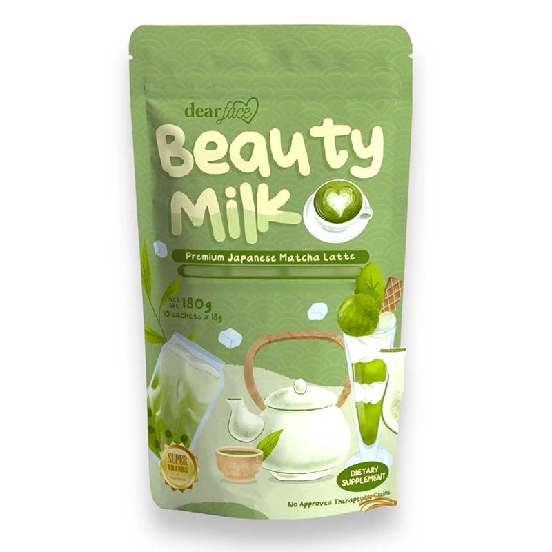 Matcha-Latte.jpg Dear Face Beauty Milk Premium Japanese Matcha Latte (Green Tea + Glutathione + Antioxidant)