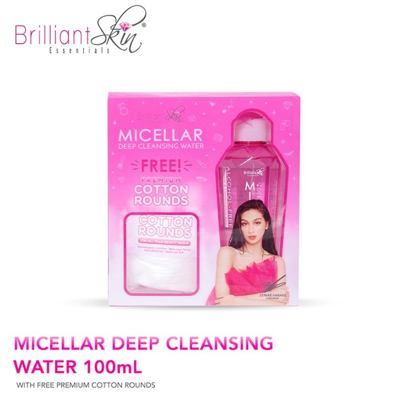 Brilliant Skin Essentials Micellar Deep Cleansing Water 100ml with Premium Cotton Rounds