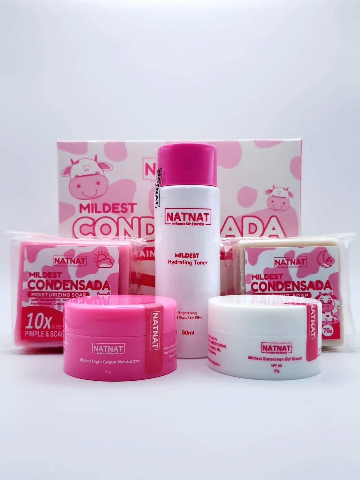 Natnat by Rosmar Mildest Condensada Maintenance Set 5in1 10x Instant Whitening Pimple Scar Remover