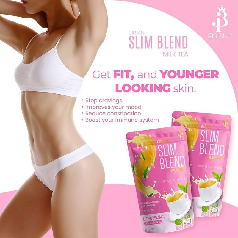 EIRIAN Slim Blend Milk Tea with Hydrolyzed Collagen and L-Glutathione 10 Sachets x 21g