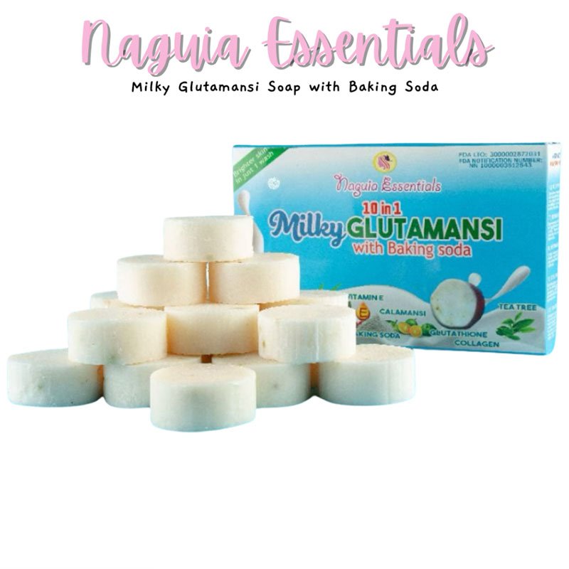 Milky-Glutamansi-Soap1.jpg Naguia Essentials 10in1 Milky Glutamansi with Baking Soda 20 Soaps in 1 box