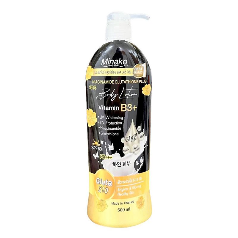 Minako-Niacinamide.jpg Minako Niacinamide Glutathione Plus 10% Body Lotion 500ml
