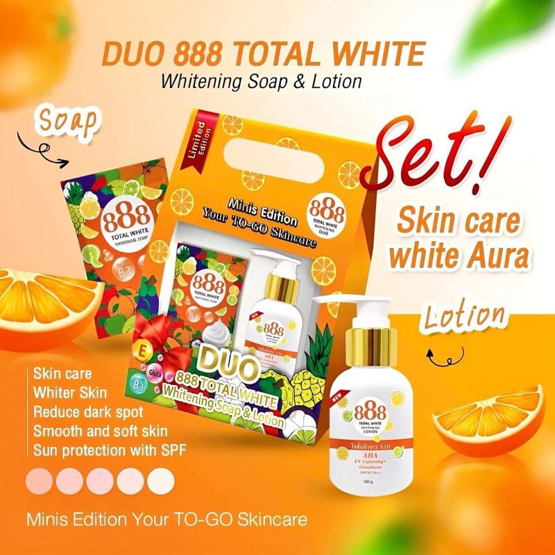 888 Total White Whitening Soap & Lotion Minis Edition