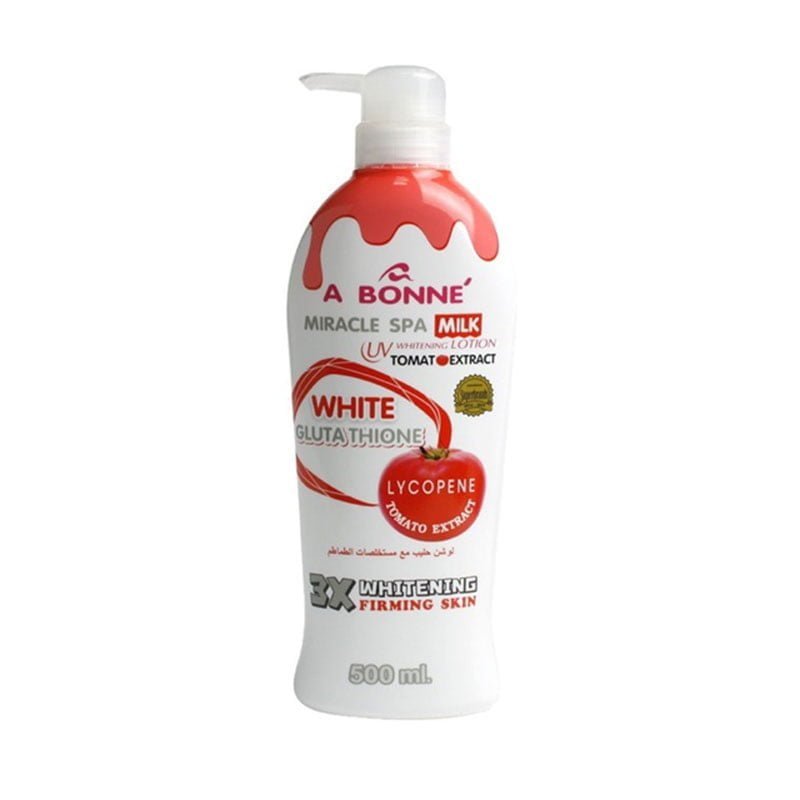 Miracle-Spa-Milk.jpg A Bonne Miracle Spa Milk Whitening Lotion Tomato Extract White Glutathione Firming Skin 500ml