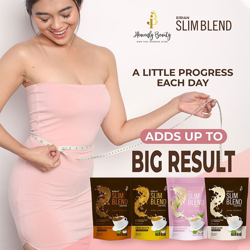 EIRIAN Slim Blend Blanc White Mocha Coffee with Hydrolyzed Collagen and L-Glutathione 10 Sachets x 21g