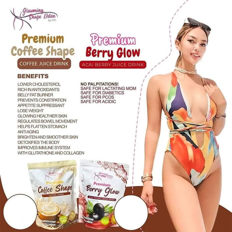 Mix-1-4.jpg Glowming Shape Detox Premium Coffee Shape Coffee Drink with Glutathione & Collagen 10 Sachets x 20g