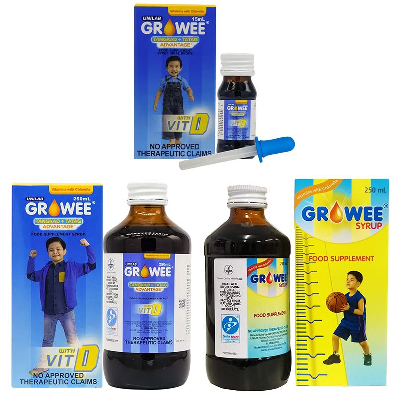 UNILAB Growee Drops & Syrup Tangkad + Tatag Advantage Vitamins with Chlorella