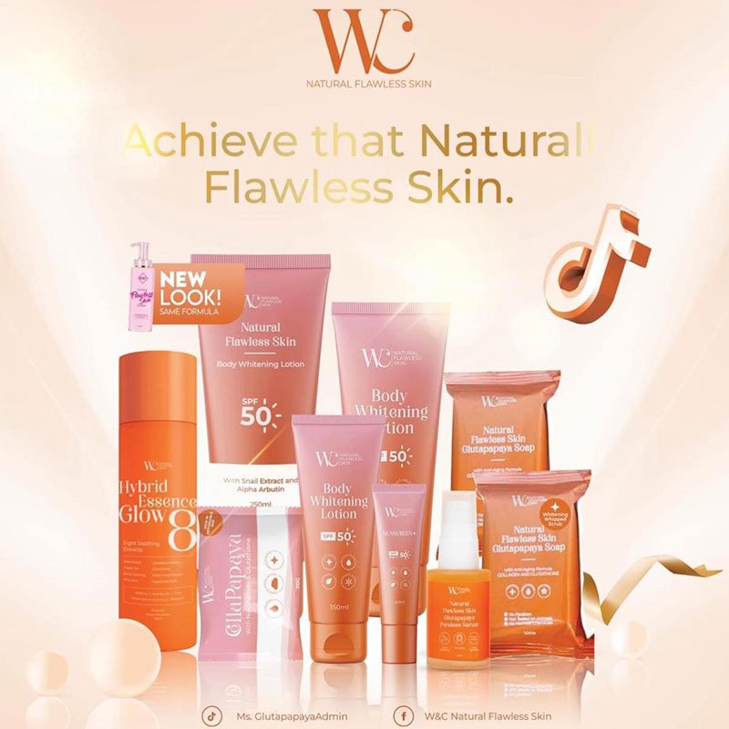 W&C Natural Flawless Skin Body Whitening Lotion SPF50 250ml