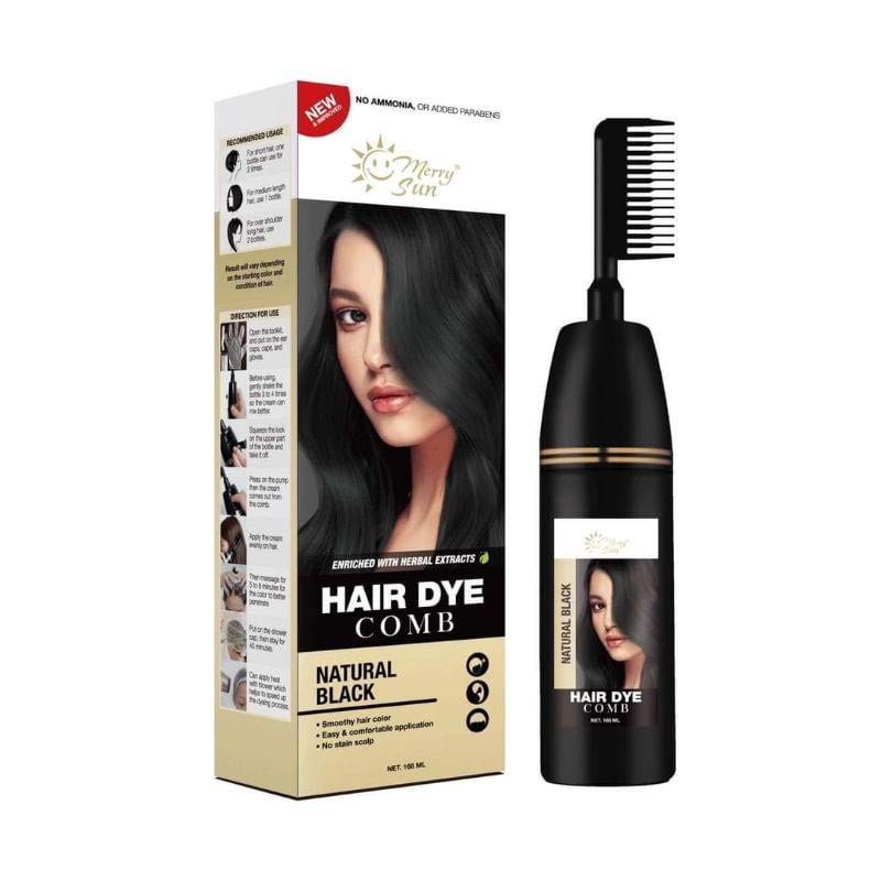 Natural-Black.jpg Merry Sun Permanent Hair Dye Comb Natural Black By Merrysun Corporation