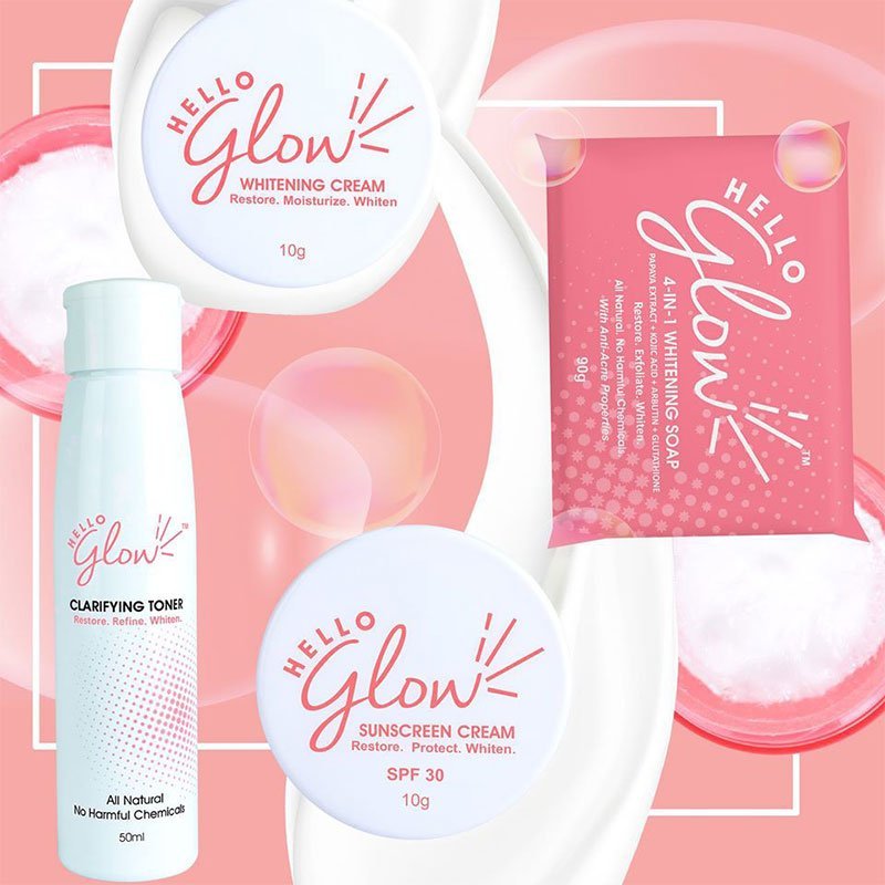 Hello Glow ALL Natural Whitening Set Made in Philippine