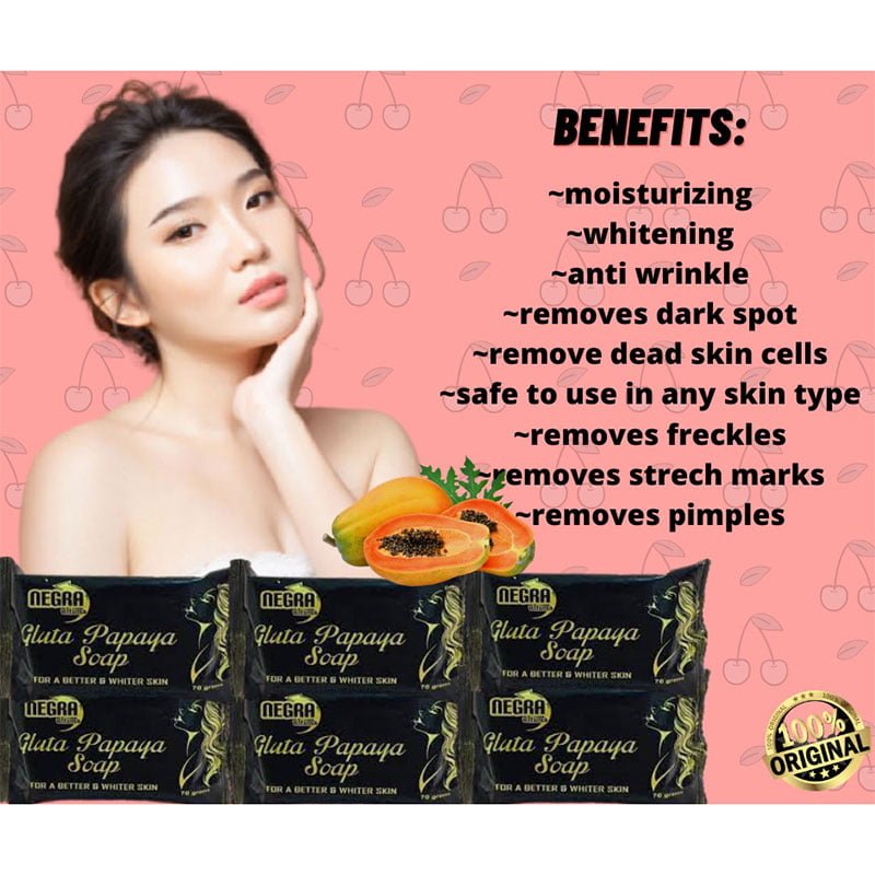 Negra-2F.jpg Negra Ultima Gluta Papaya Soap 70g For a Better & Whiter Skin Made in Philippines