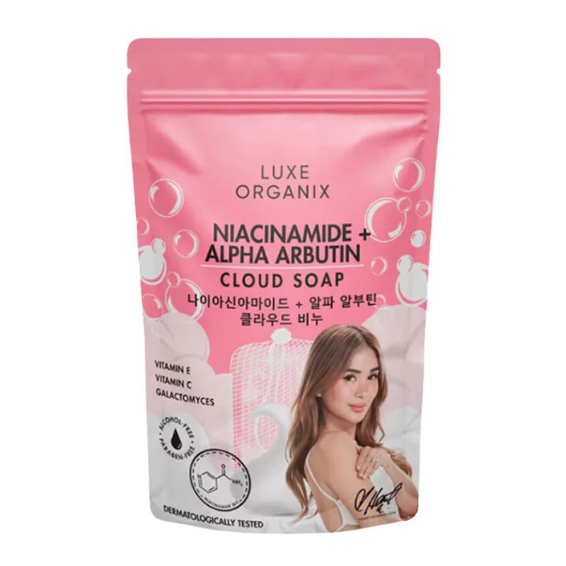 Niacinamide-Alpha-Arbutin-Cloud-Soap.jpg Luxe Organix Niacinamide + Alpha Arbutin Cloud Soap 180g Made in Korea