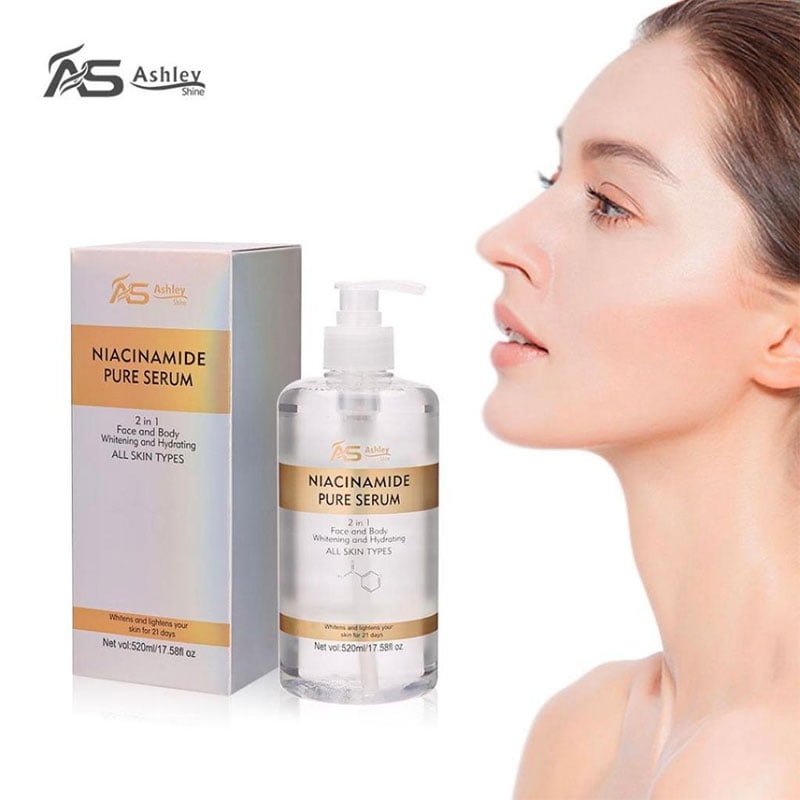Niacinamide-Pure-Serum-1.jpg Ashley Shine Niacinamide Pure Serum 2 in 1 Face & Body Whitening and Hydrating Skin 520ml