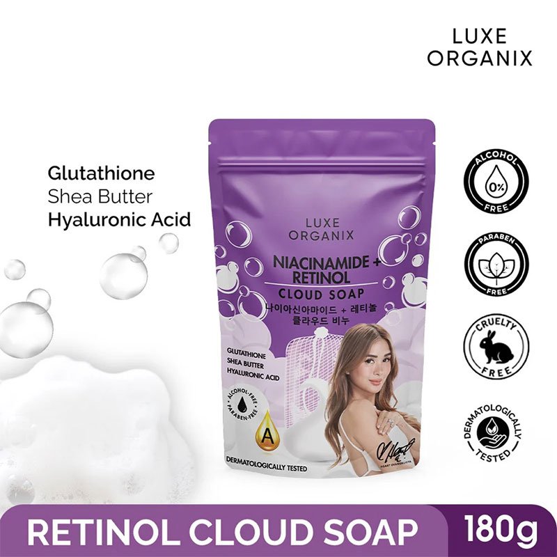 Niacinamide-Retinol-Cloud-Soap.jpg Luxe Organix Niacinamide + Retinol Cloud Soap 180g Made in Korea