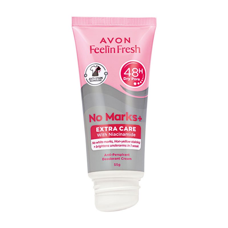 No-Marks-Extra-Care.jpg Avon Feelin Fresh No Marks Extra Care with Niacinamide Antibacterial Anti-perspirant Deodorant Cream 55g