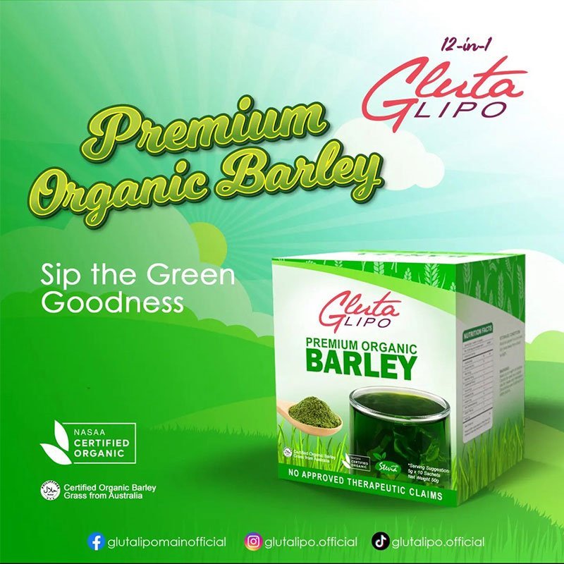 GLUTALIPO Premium Organic Barley 10 Sachets