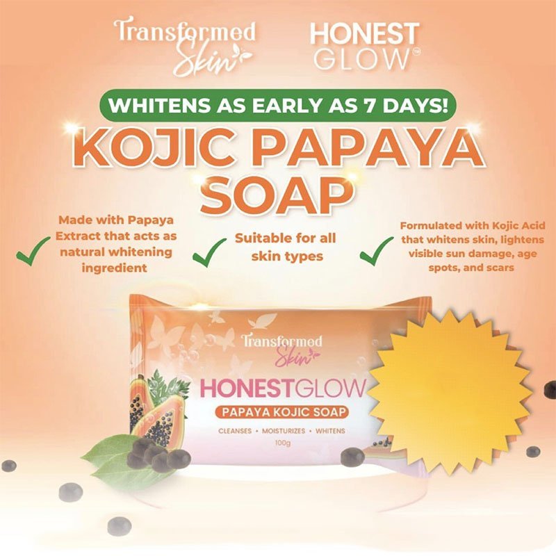 Transformed Skin Honest Glow Papaya Kojic Soap 70g