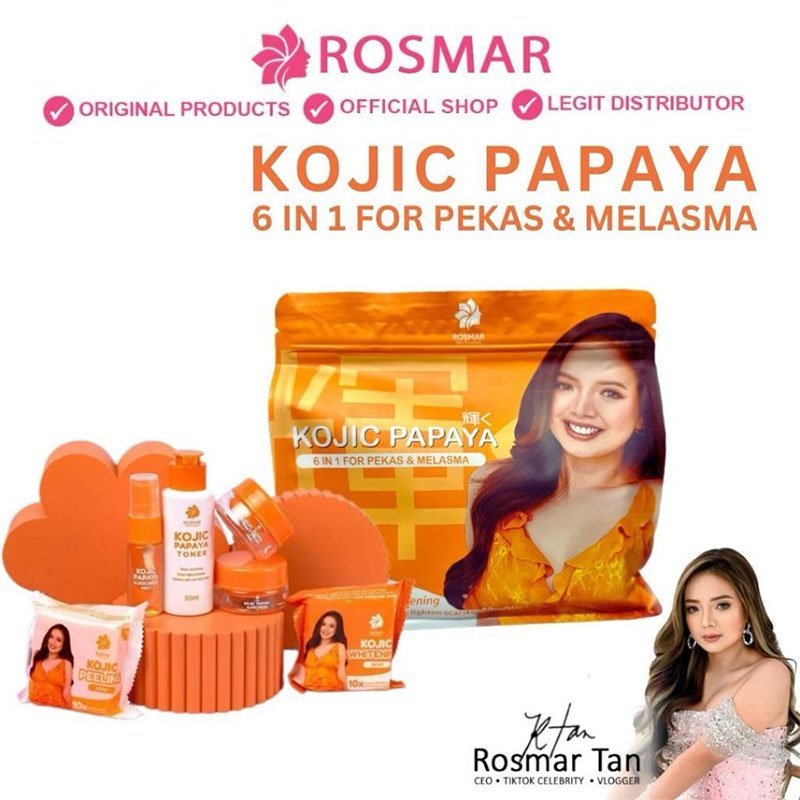 Papaya-Set-1-1.jpg Rosmar Kojic Papaya 6 in 1 For Pekas & Melasma 10X Instant Whitening Set
