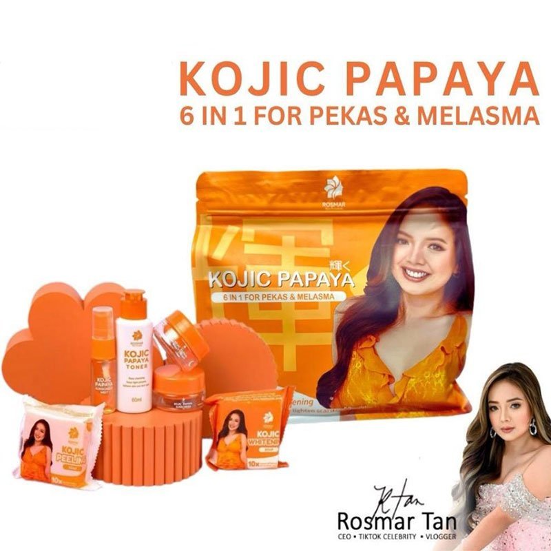 Papaya-Set-1.jpg Rosmar Kojic Papaya 6 in 1 For Pekas & Melasma 10X Instant Whitening Set