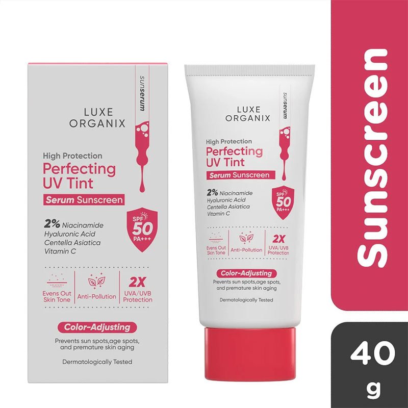 Luxe Organix High Protection Perfecting UV Tint Color-Adjusting Serum Sunscreen SPF50 PA+++