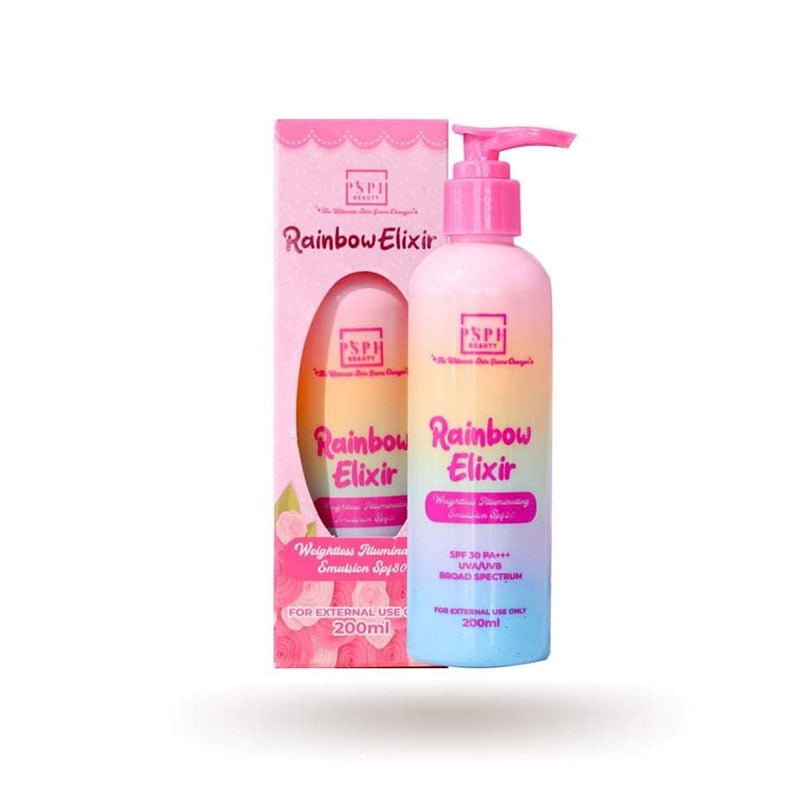 Rainbow-Elixir.jpg PSPH Beauty Rainbow Elixir Weightless Illuminating Emulsion Spf30 200ml