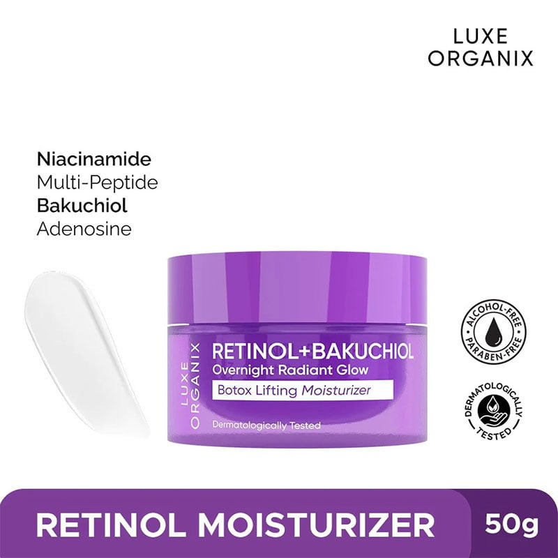 Luxe Organix Retinol + Bakuchiol Overnight Radiant Glow Botox Lifting Moisturizer 50g