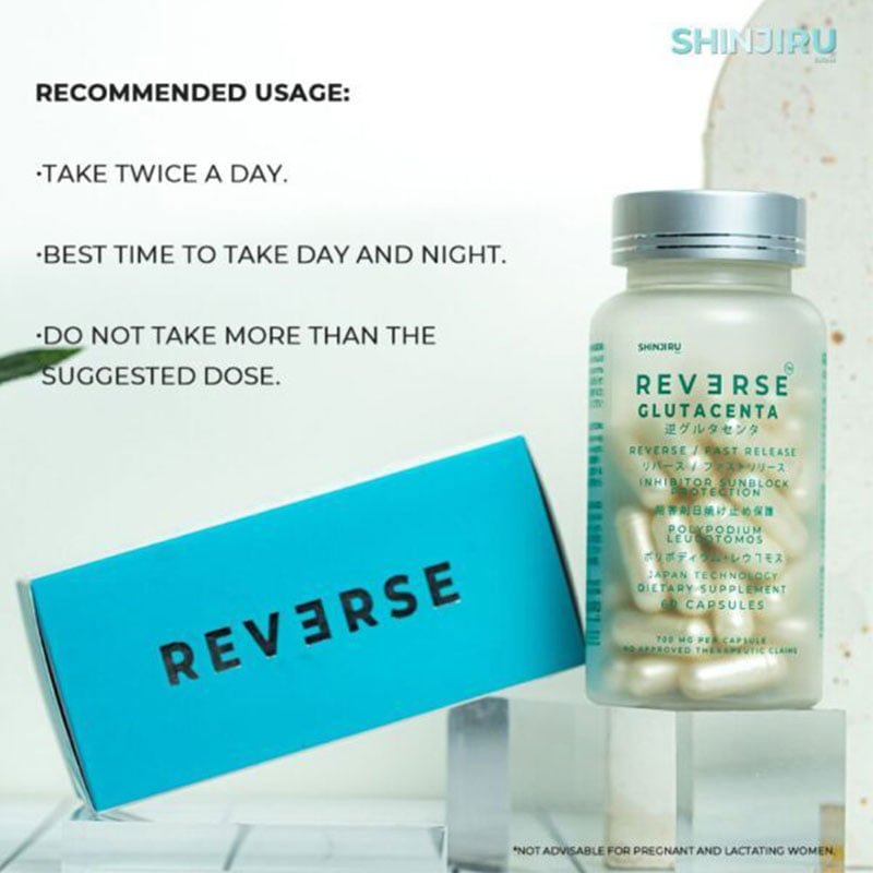 SHINJIRU Wellness Reverse Glutacenta Japan Technology Dietary Supplement 60 Capsules