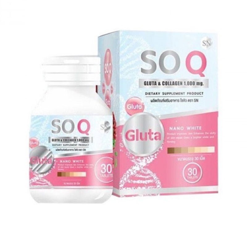 SOQ-Collagen.jpg SOQ Gluta & Collagen 1000mg Dietary Supplements 30 Tablets Product of Thailand