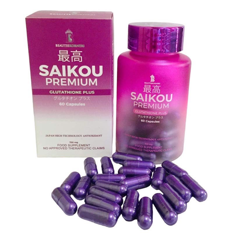 Saikou-Premium-Glutathione-Plus.jpg SAIKOU Premium Glutathione Plus 60 Capsules Japan High Technology Antioxidant by Beautie Korneri