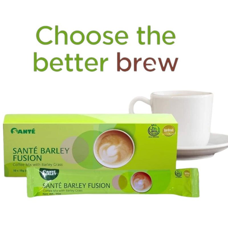 Sante-Barley.jpg Sante Barley Fusion Coffee Mix with Barley Grass – A Very Special Coffee Blend – 10 Sachets Per Box