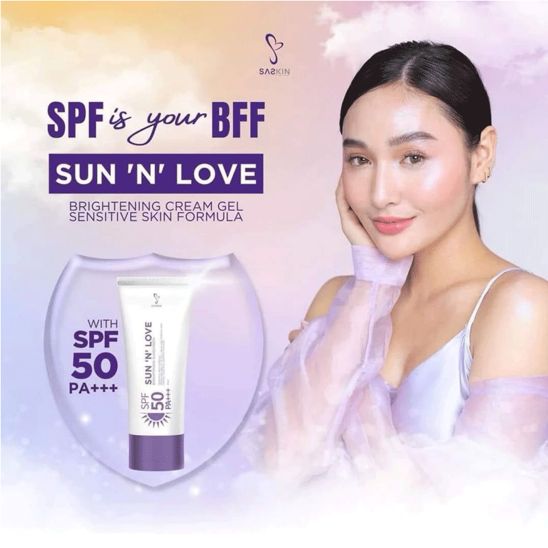 Saskin-Sun-Love-1.gif SASKIN Sun ‘N’ Love Brightening Sunscreen SPF 50 PA+++, 60ml