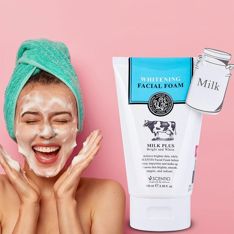Scentio Milk Plus Bright & White Whitening Q10 Facial Foam