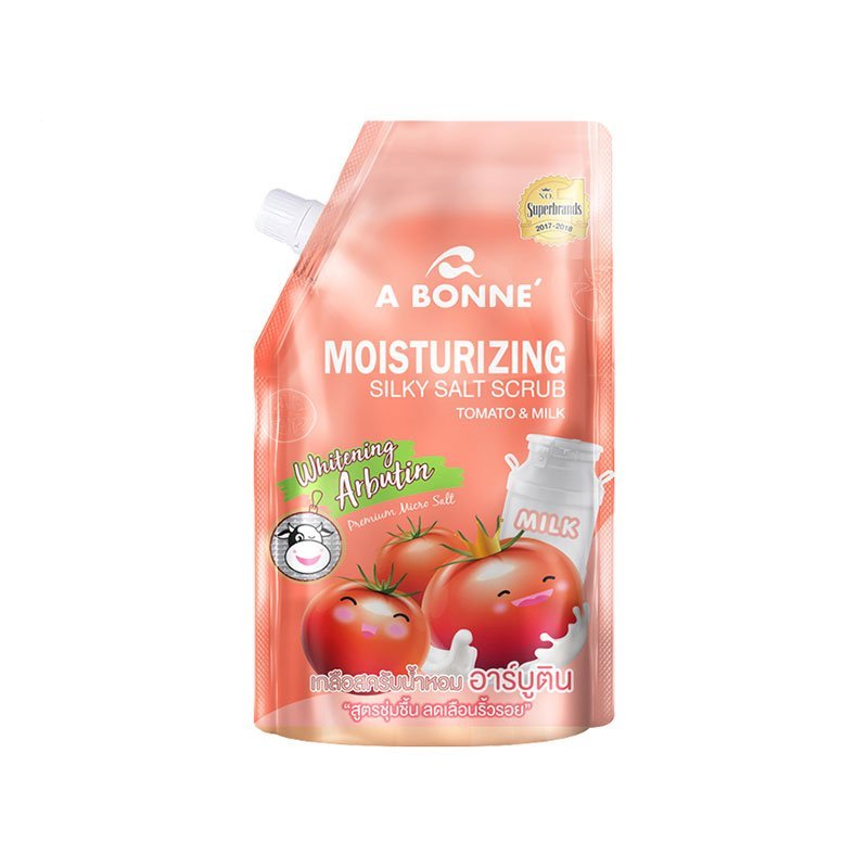Silky-Salt-Scrub-W.jpg A Bonne Moisturizing Silky Salt Scrub Tomato & Milk (Whitening Arbutin) 350g