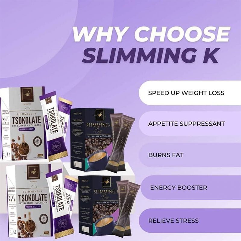 Slimming-K TSOKOLATE By Madam Kilay, Fat Burner + Collagen Mix Drink, 21g x 10 Sachets